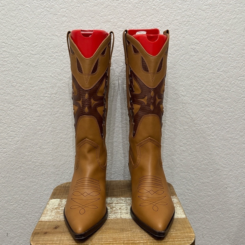 Madden Girl Saloonn Novelty Cowboy Boots Size 8.5 - Picture 3 of 8